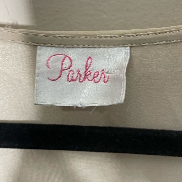 Parker Silk Colorblock Faux Wrap Blouson Mini Dress - Picture 4 of 9